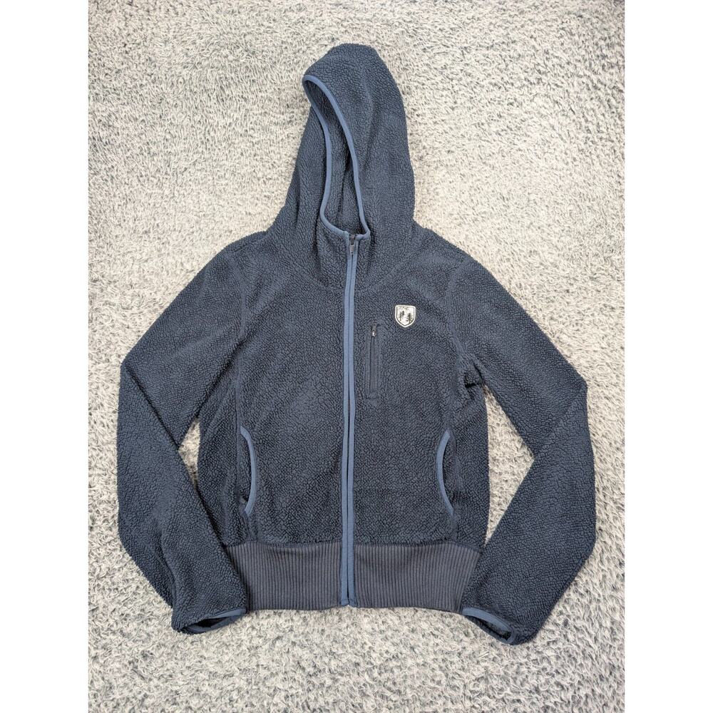American Eagle Outfitters Hoodie Women Small Blue Sherpa Outdoor Zip Up Casual
